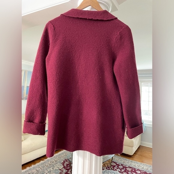 Chico’s women’s solid Boiled wool Moto Jacket. Size Chico’s 0 - small Maroon red - Picture 2 of 6